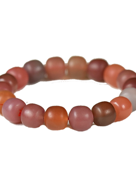 磨砂玛瑙手串礼物鼓珠手链首饰品