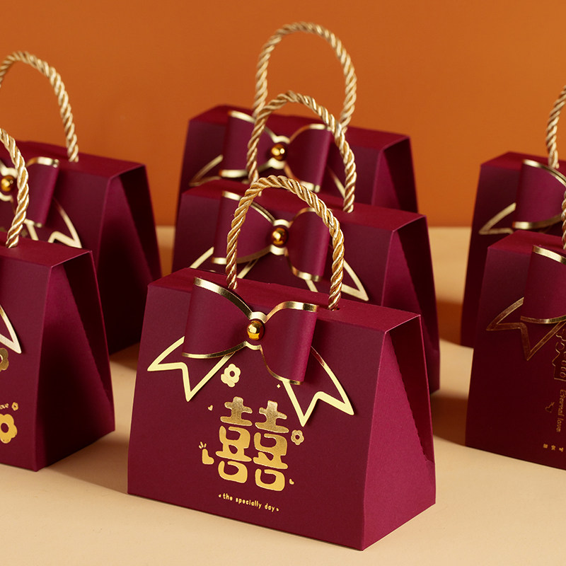 糖盒结婚喜糖盒婚礼伴手小礼盒空盒喜糖包装盒喜糖袋手提糖果盒子