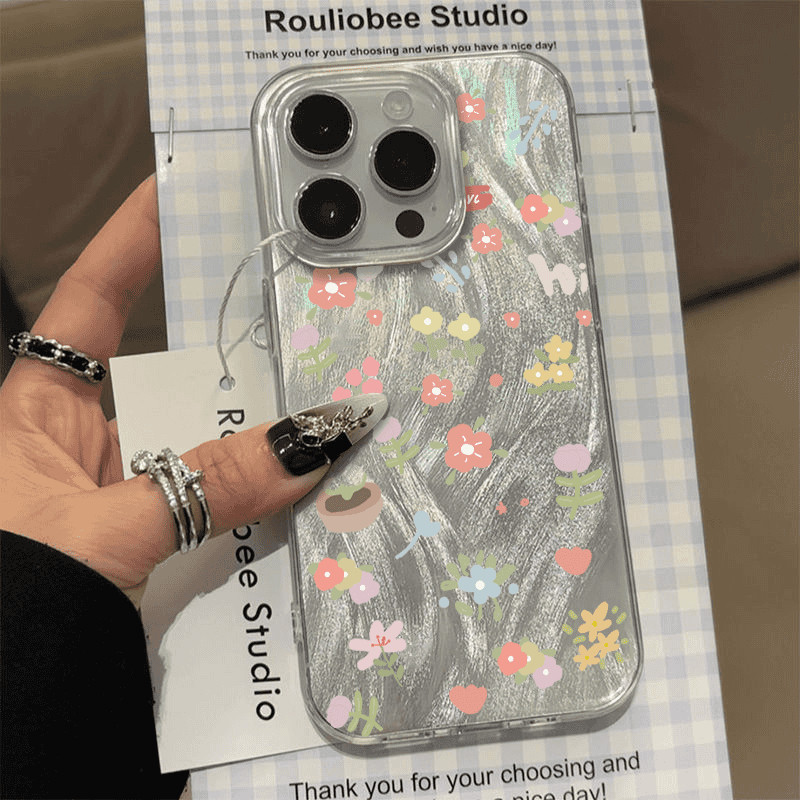 彩色碎花适用苹果15promax手机壳iPhone14/13pro新款12/11荣耀100华为p70xr红米k70oppo小米vivoxs18套高级感
