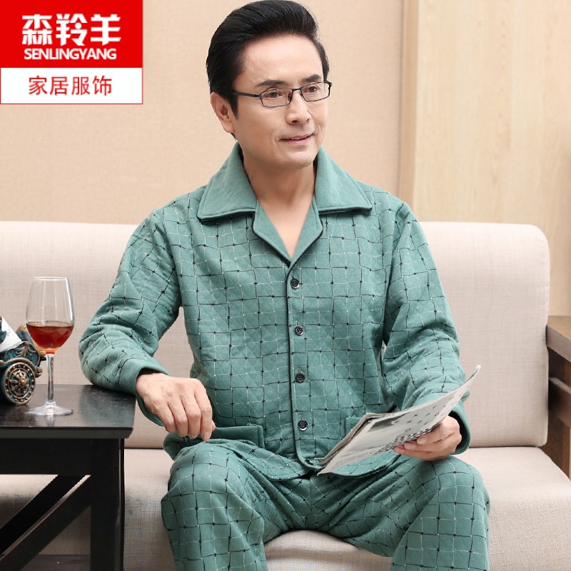 套装睡衣夹层纯棉家居服