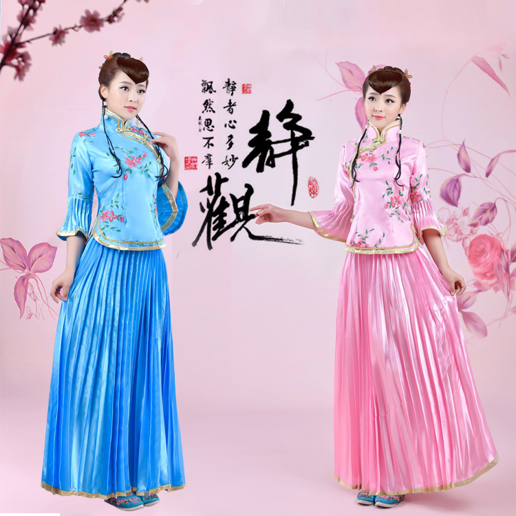 有儿童款古装民国小姐装古筝表演服装戏服舞蹈服古礼伴娘服丫鬟服