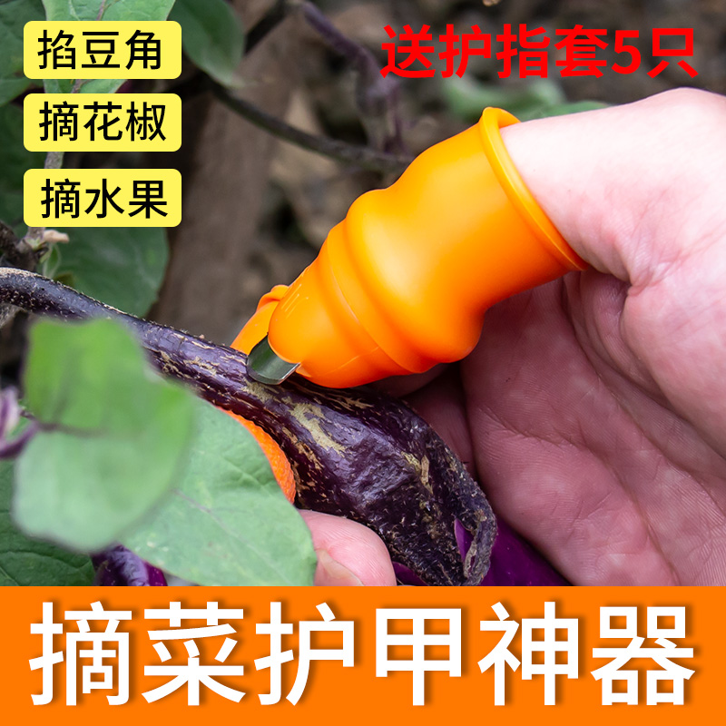 农用摘花椒神器专用手套采摘铁指甲套摘菜器掐菜摘豆角手母拇指刀 居家日用 园艺刀剪 原图主图