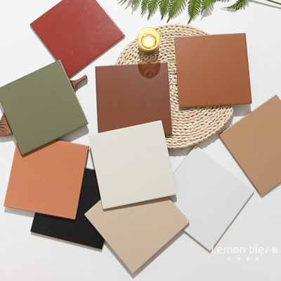 法式奶油风纯色全瓷地砖花砖