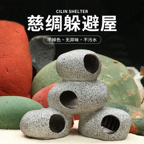 三湖慈鲷石头繁殖瓷罐躲避洞