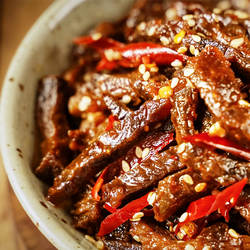 【3件8折】肖三婆成都特色麻辣牛肉干四川自贡冷吃牛肉特产鲜零食