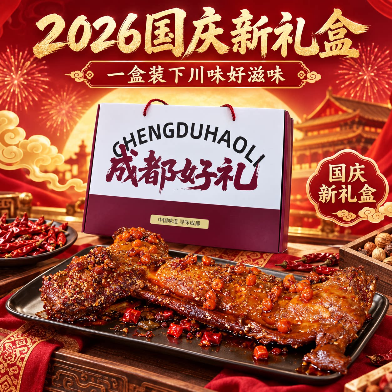 肖三婆四川特产手撕兔中秋礼盒2026新款高端成都美食走亲戚送长辈图片