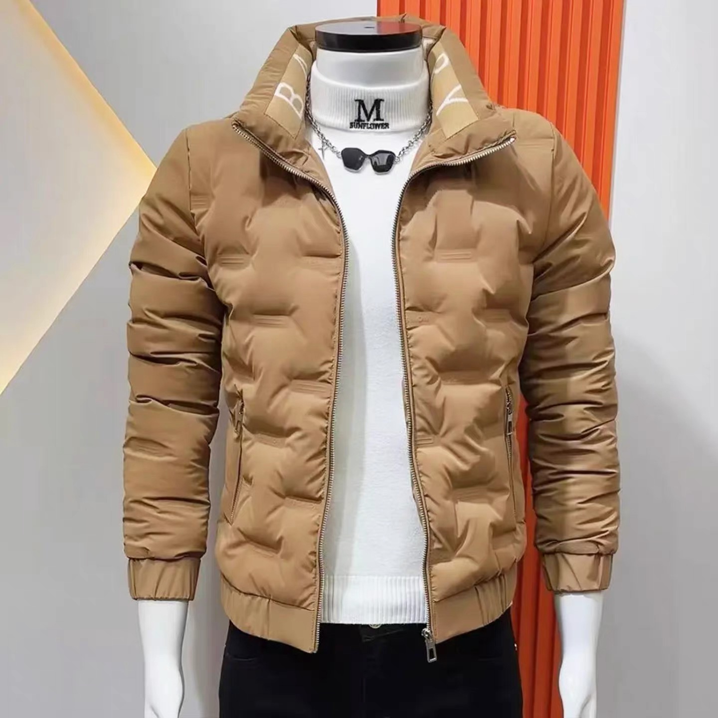 韩版高级感修身男士棉衣