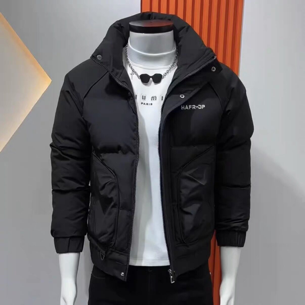 男士轻奢立领加厚棉衣冬季短款修身时尚潮流棉服青年高级感外套男