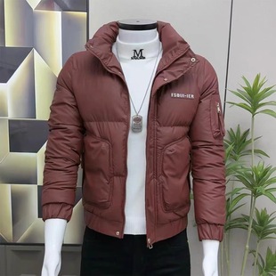 加厚保暖棉服时尚 修身 高级感潮牌简约百搭棉袄男 立领棉衣韩版 男士