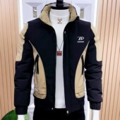 男士 加厚保暖拼色高级感轻奢简约休闲百搭潮牌痞帅棉服男 棉衣冬季