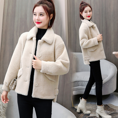 貂毛黄金貂通勤毛呢外套加棉加厚