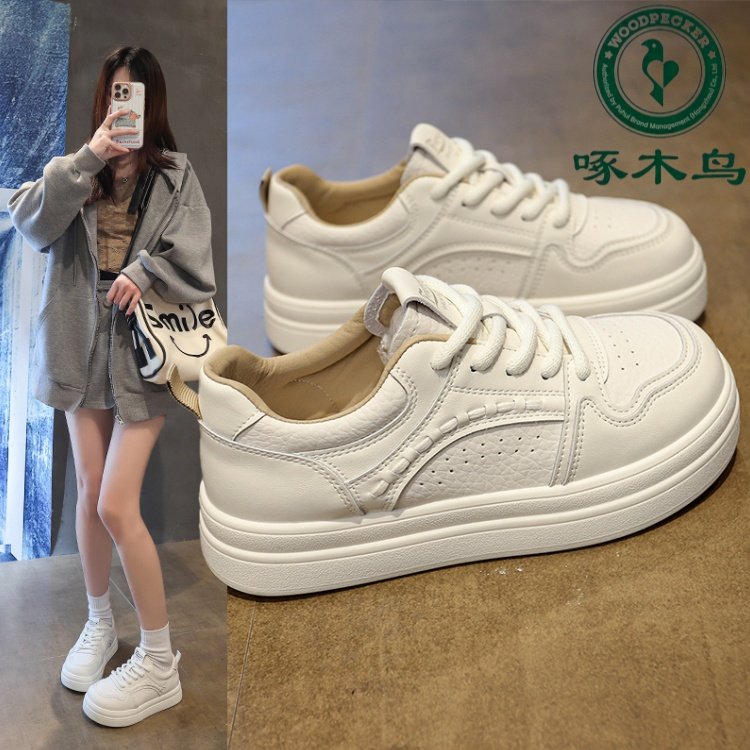 啄木鸟厚底小白鞋女款2026新款春秋透气爆款运动休闲鞋子百搭板鞋,女鞋,时尚休闲鞋,淘宝优惠券,粉丝福利购,淘宝优惠卷