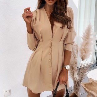 Dress Dresses Short 2020 Ladies Mini Office Sleeve line