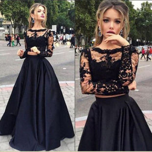 New Arrival Ladies Ball Brief Evening Black Clothes Gown