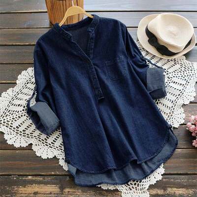 2021 leeve Solid Shirt Casual Loose Work OL Femininas Tops