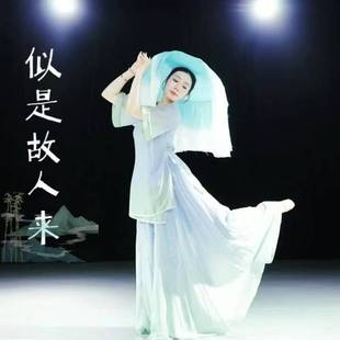 诗意花朵古典舞服唐风三件套青衫烟雨客服装清风徐来汉唐舞蹈裙女