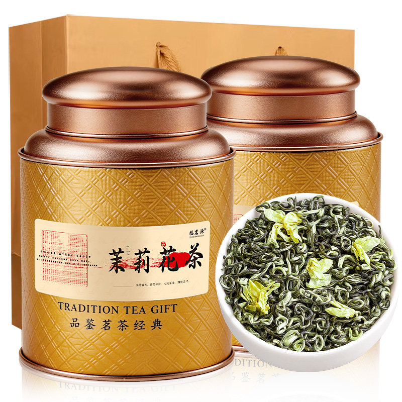 川派茉莉飘雪花茶福州七窨浓香型罐装零香精四季通用送礼茶组