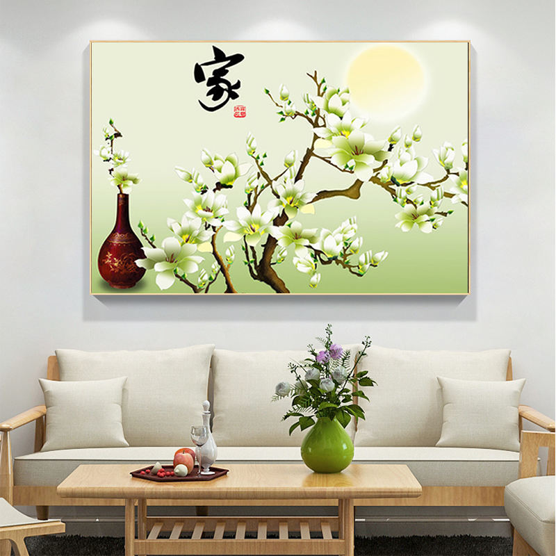 5d餐厅清新花卉手工钻石贴画满钻卧室玉兰砖石秀粘十字绣客厅中式