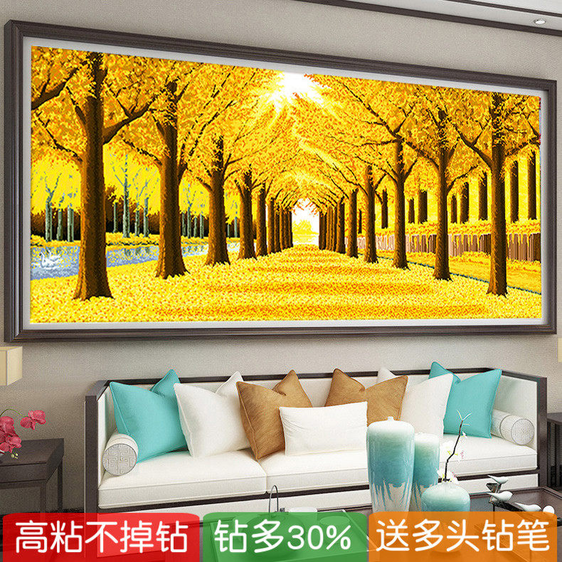 黄金满地5D满钻发财树钻石画