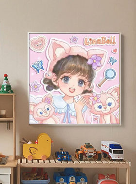 卡通动物5d钻石画满钻新款卧室点贴钻十字绣玲娜贝尔可爱手工diy