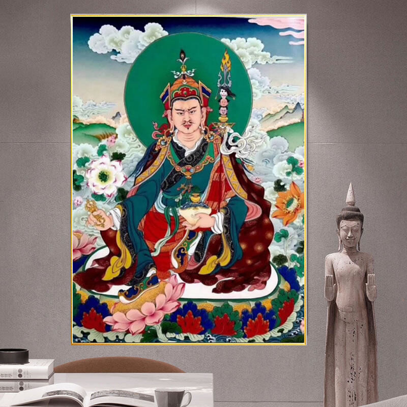 5d莲花生菩萨钻石画2026新款满钻唐卡佛像中堂贴点砖十字绣钻石秀