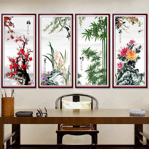 梅兰竹菊5D客厅玄关钻石画