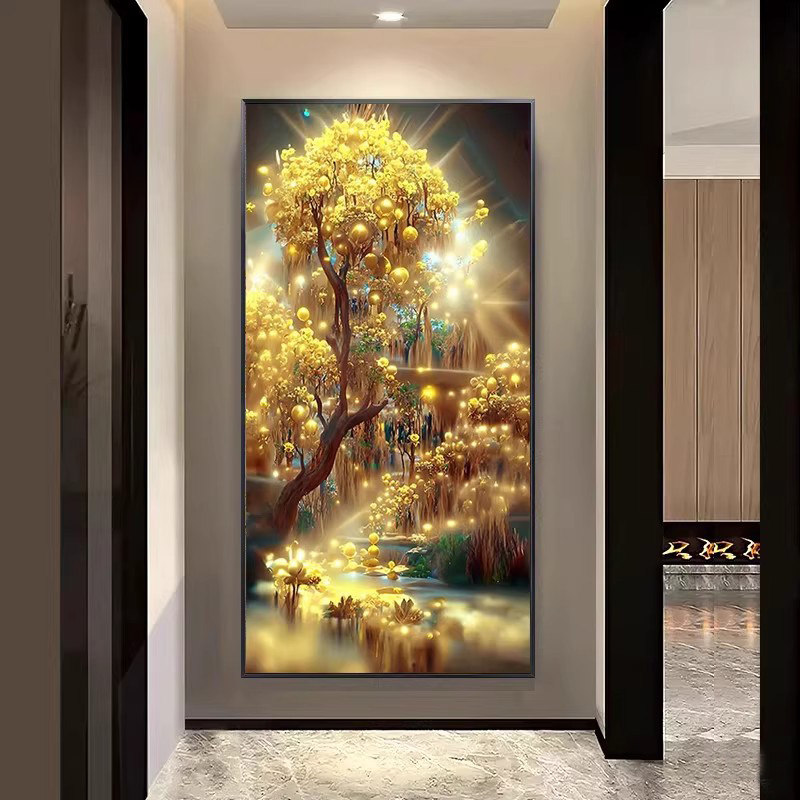 满钻钻石绣2026新款发财树客厅装饰5d钻石画手工DIY钻石贴画大幅