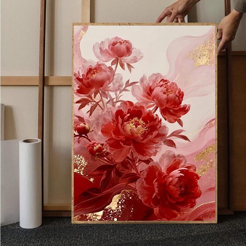 国色牡丹花卉5d钻石画满钻2026新款风景客厅手工diy粘贴砖十字绣