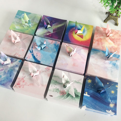梦幻星空彩纸小学幼儿园儿童手工diy折千纸鹤单面彩色印花专用纸 - 封面