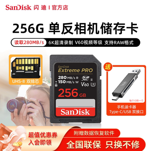 闪迪相机sd内存卡UHS-IIV60