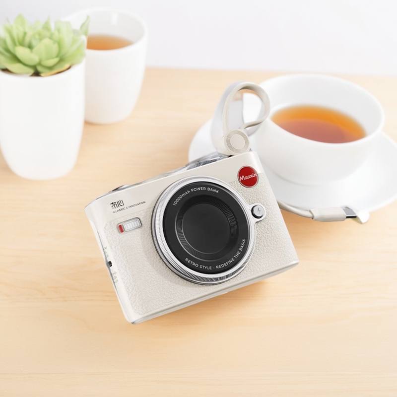 冇心3C认证充电宝10000毫安自带线超薄小巧便携快充移动电源女生