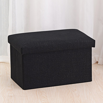 大号可坐人棉麻收纳凳 沙发凳 换鞋凳布艺折叠储物凳 玩具收纳箱