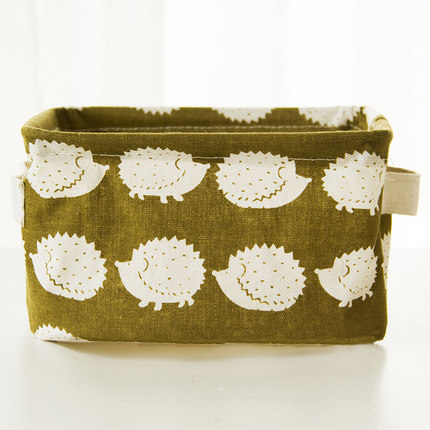 创意小清新棉麻防水桌面化妆品收纳盒办公储物收纳箱 杂物收纳筐