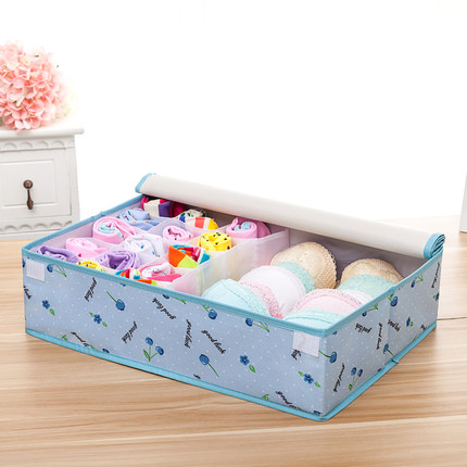 加厚内衣内裤收纳盒  牛津布有盖文胸整理盒袜子储物盒衣物收纳箱