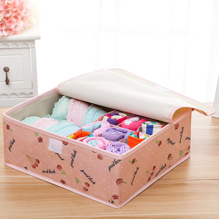 加厚内衣内裤收纳盒  牛津布有盖文胸整理盒袜子储物盒衣物收纳箱
