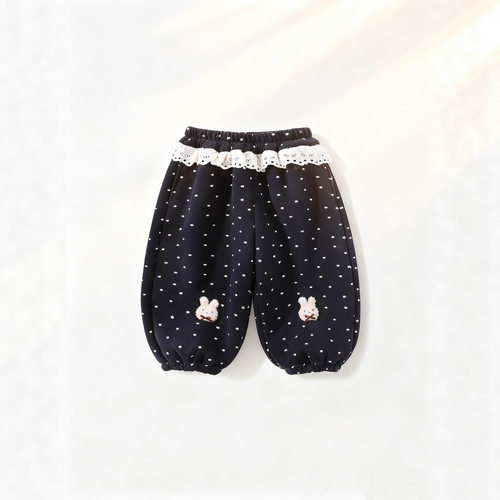 女童秋冬款加绒卫裤2025