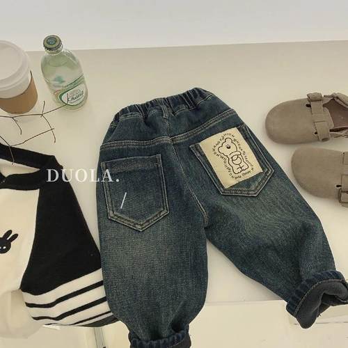 男童加绒裤子秋冬款新款