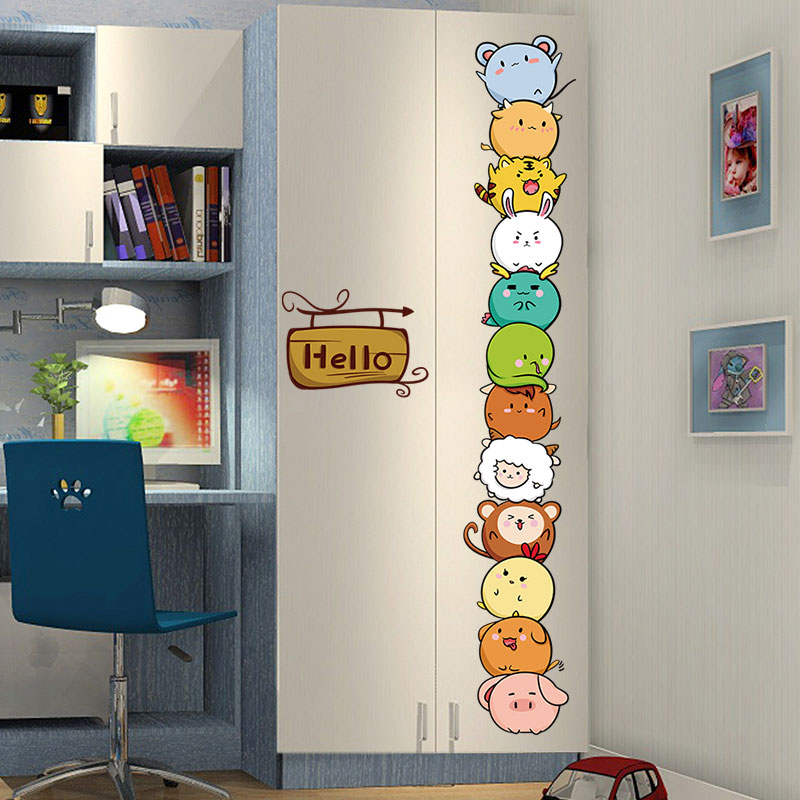 卡通儿童房间装饰门贴衣柜贴纸墙贴画柜子自粘3D立体卧室创意背景图片