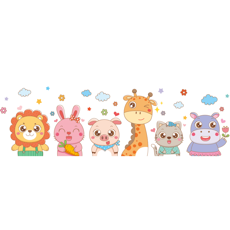 平安喜乐卡通儿童房间布置写字台桌面墙面装饰墙贴画壁纸自粘贴纸