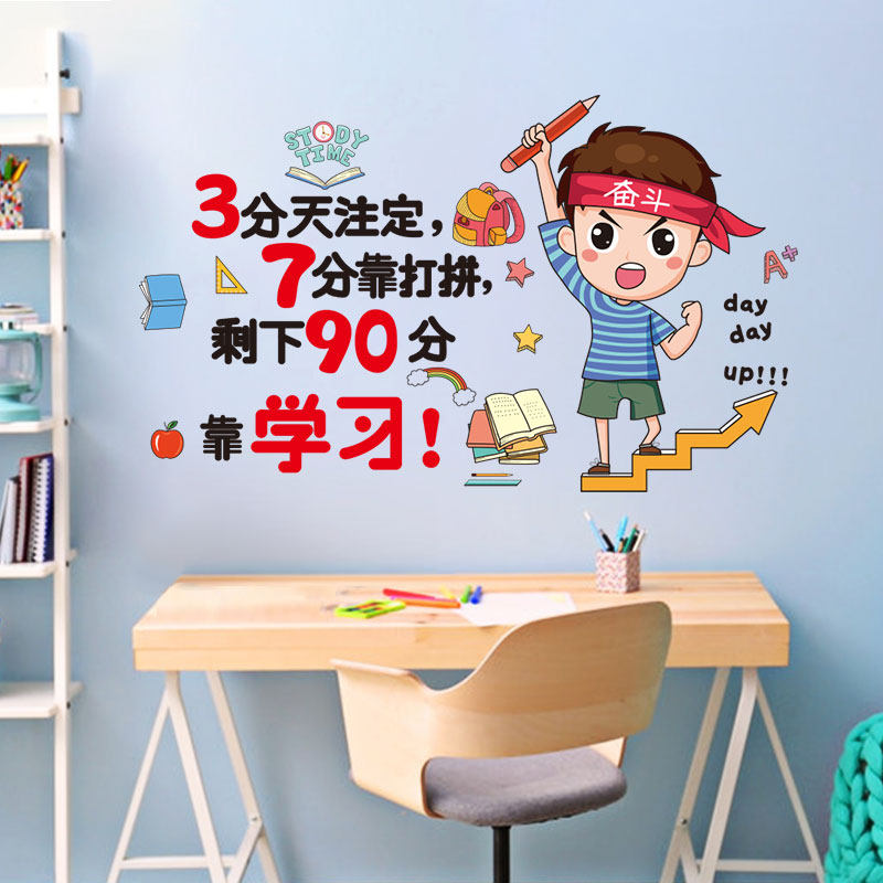 速发学习励志语录文字墙置贴训挂图学生儿童房间布家装饰激励标语