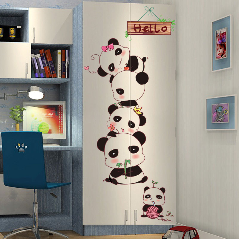 卡通儿童房间装饰门贴衣柜贴纸墙贴画柜子自粘3D立体卧室创意背景图片