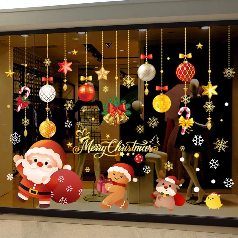 圣诞节商场橱窗贴纸组合
