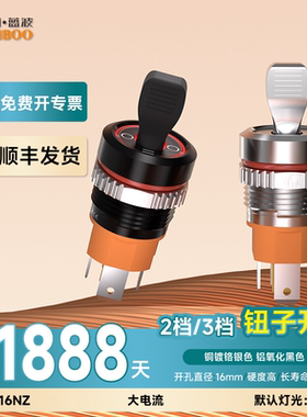 蓝波LB16NZ大电流金属钮子开关16mm高亮LED灯2档3档摇杆开关24V