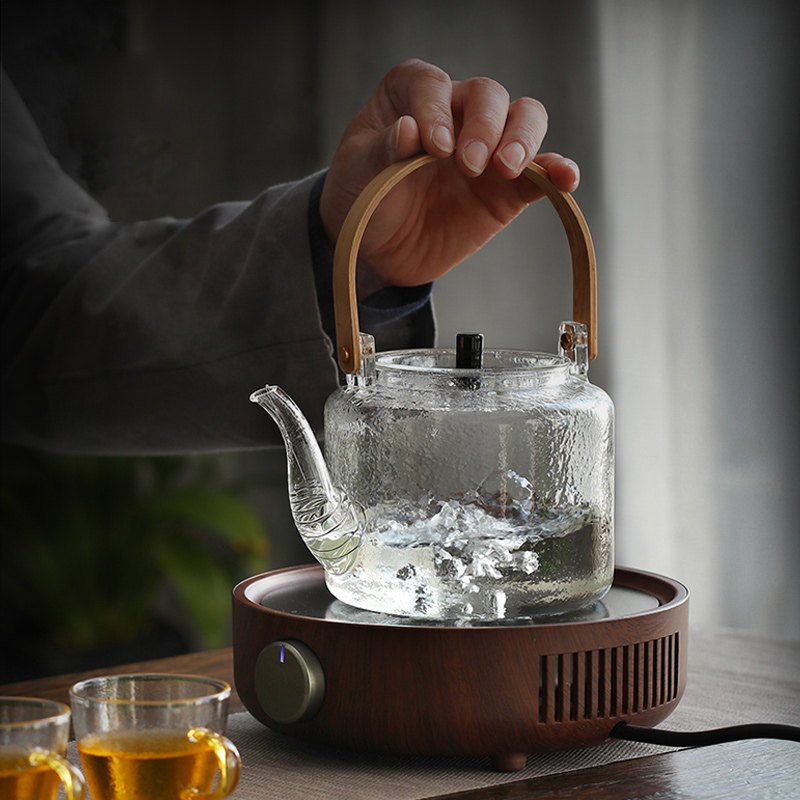 日式玻璃煮水壶泡茶茶炉透明小型电陶炉提梁煮茶壶单壶烧水煮茶器