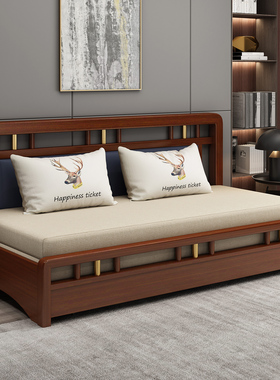 可折叠实木沙发床多功能小户型书房二合一沙发床折叠两用2026新款