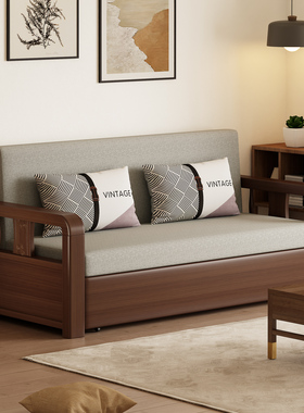 可以长期睡的沙发床折叠两用2026新款 小户型实木单人沙发床一体