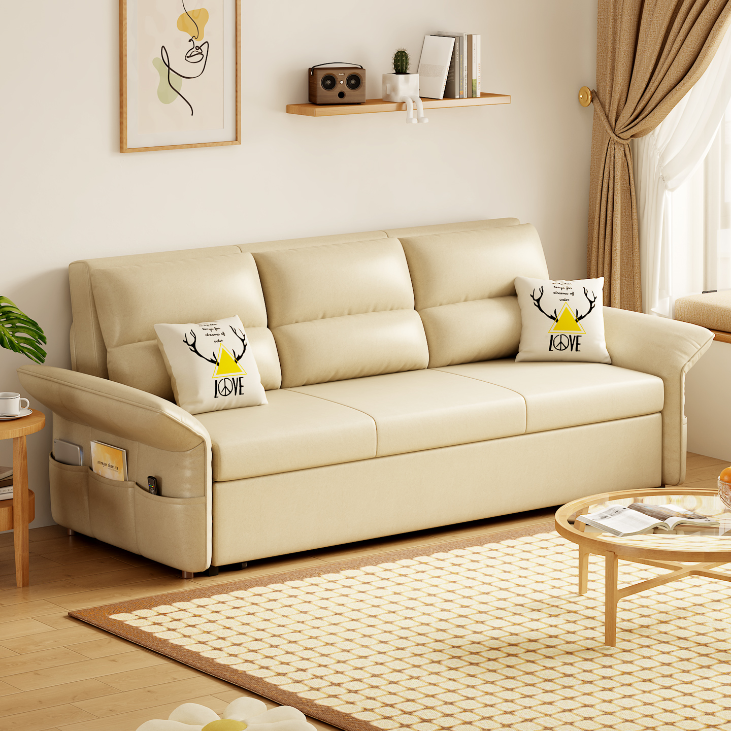 多功能折叠两用科技布客厅沙发床