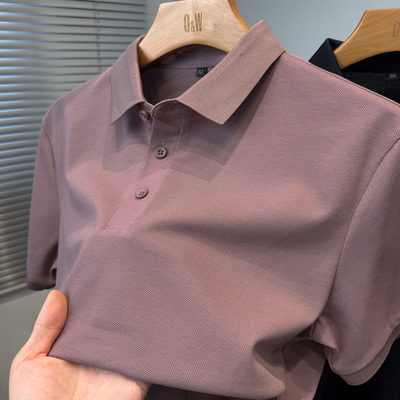 含桑蚕丝珠地棉短袖t恤男