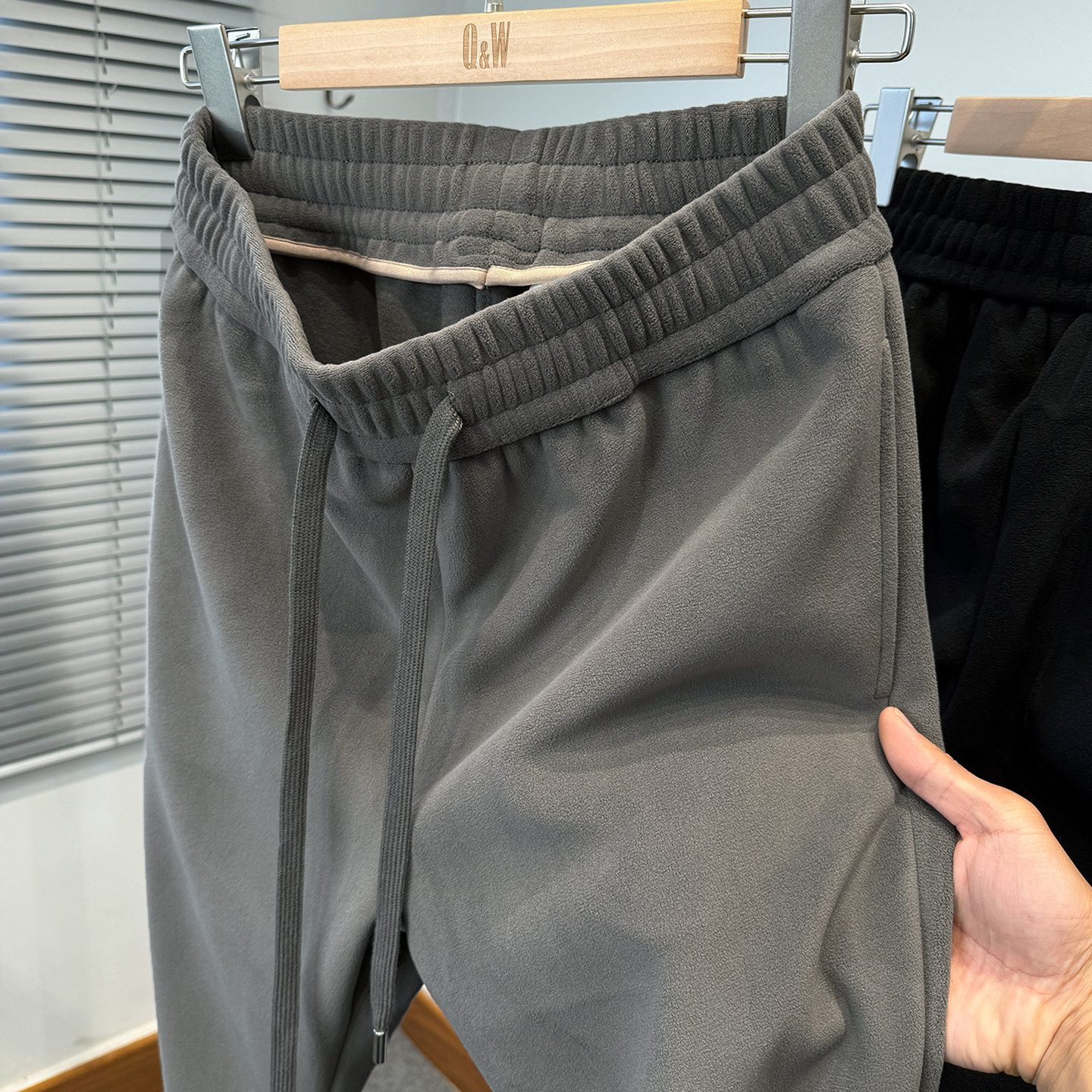 高端奥粒绒卫裤男加绒加厚