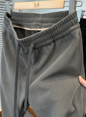 爆款奥粒绒卫裤男加绒加厚2025冬季新款纯色百搭休闲裤男直筒裤子